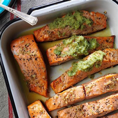 Ginger Salmon With Cucumber Lime Sauce Recipe Taste Of Home