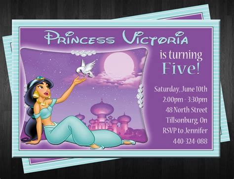 Disney Princess Jasmine Invitation Printable File Diy By Babysown 10