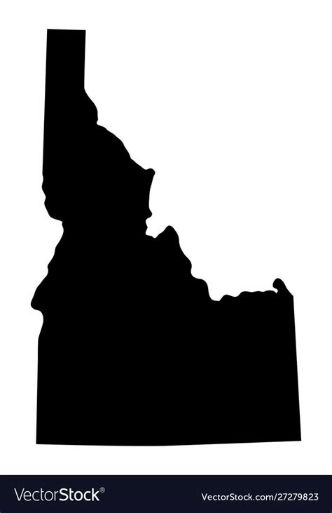 Idaho State Silhouette Map Royalty Free Vector Image
