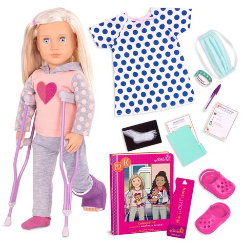 Our Generation 46cm Poseable Doll Martha And Calling 9 1 1 Book