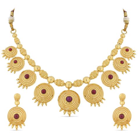22 Karat Gold Necklace Set Gold Reliance Jewels