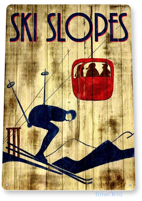 Ski Slopes Sign B309 Tinworld Ski And Surf Signs