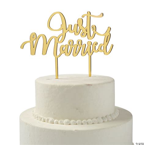 Gold Just Married Cake Topper Oriental Trading