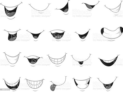 Set Of Smiling Mouth Cartoon Stock Illustration - Download Image Now