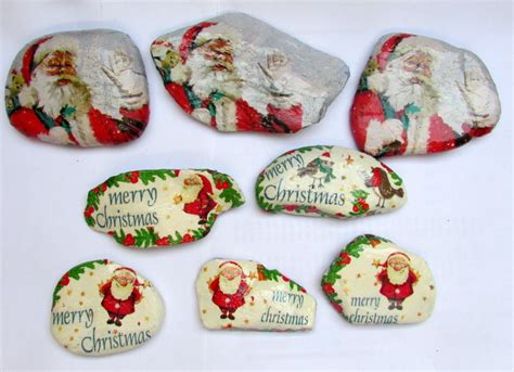 How To Make Christmas Ornaments With Decoupage Rocks Holidappy
