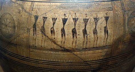 Frieze With Mourning Figures Detail Dipylon Amphora C 750 Bce