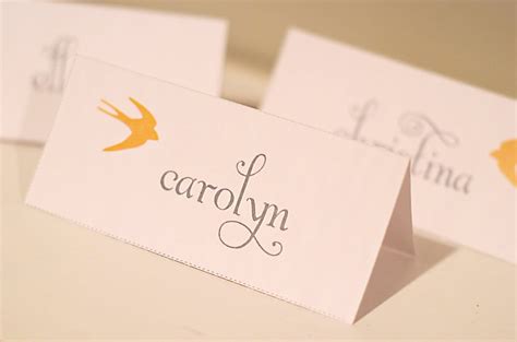 Make your guests feel welcomed with these creative name place card ideas. Golden Swallow Place Cards | Free Wedding-Table Printables | POPSUGAR Smart Living Photo 9