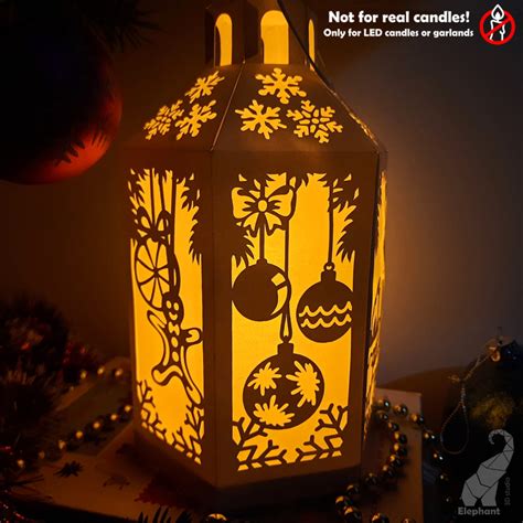Christmas paper lantern template – SVG for Cricut, DXF for Silhouette