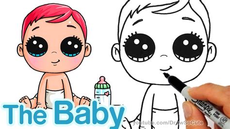 How To Draw A Cute Baby Step By Step Easy Storks Movie Baby Drawing