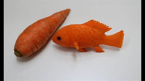 Beautiful Carrot Fish Carvingdesign Anbushandwork Youtube