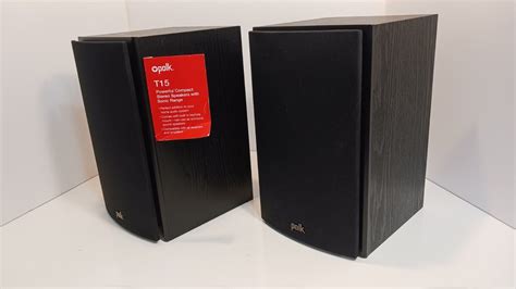 Polk Audio T15 Black 100 Watt Home Theater Bookshelf Speakers W Hi Res