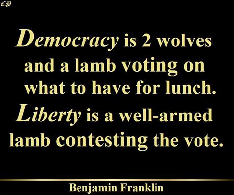 Democracy Is Two Wolves And A Lamb Voting On What To Have For Lunch