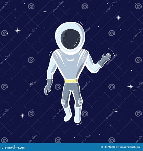 Vector Illustration Of Astronaut Floating In Space Stock Vector