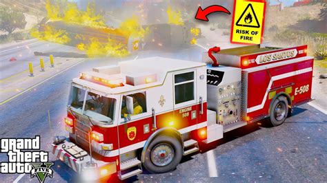 Massive Fuel Tanker Explosion In Gta 5 Firefighter Mod Youtube