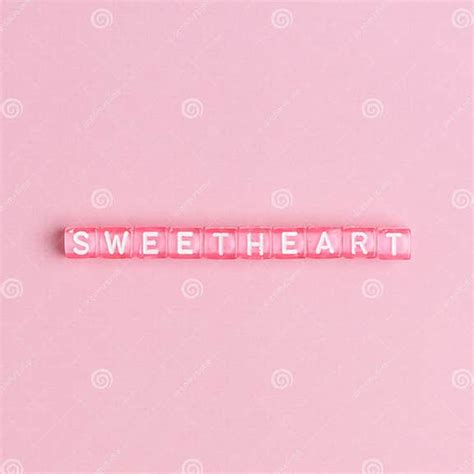 Sweetheart Beads Lettering Word Typography Stock Photo Image Of Pink