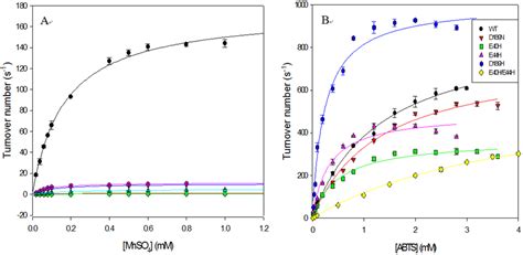 Figure Steady State Kinetic Parameters For A Mn II And B ABTS Oxidation By Wild Type