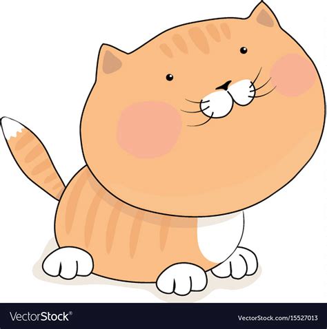 Cute Redhead Kitten Cat Cartoon Character Vector Image