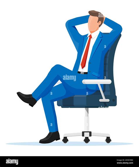 Businessman Relaxing In Wheelchair Man Character Sleep In Chair Boss