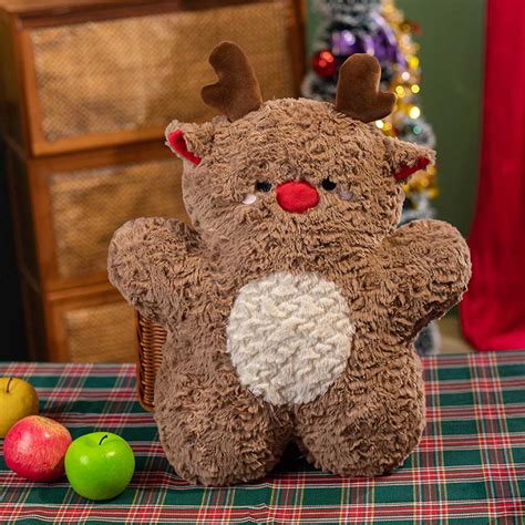 Christmas Elk Snowman Plush Toy Stuffed Pillow Lovely Soft Plushies