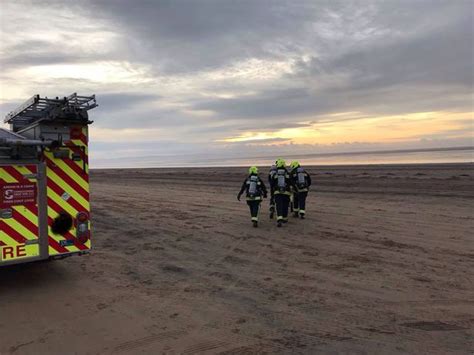 Emergency Services Cordon Off Brean Beach To Investigate Hazardous