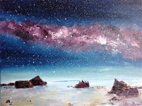 Purple Milky Way Ocean Arches National Park Night Sky