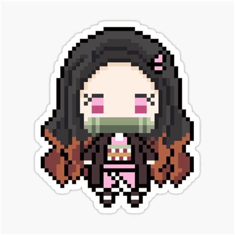 Sticker Kimetsu No Yaiba Demon Slayer Nezuko Kamado Pixel Art Par