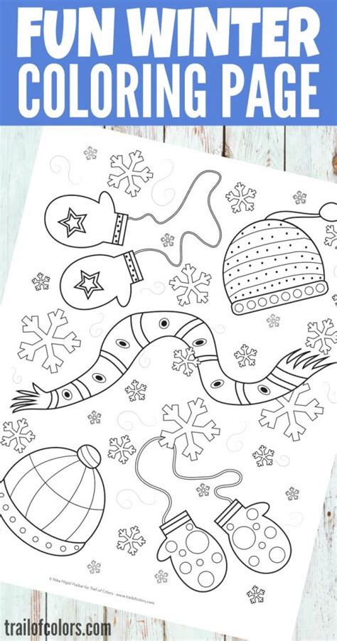 Free Printable Winter Coloring Page for Kids - Trail Of Colors