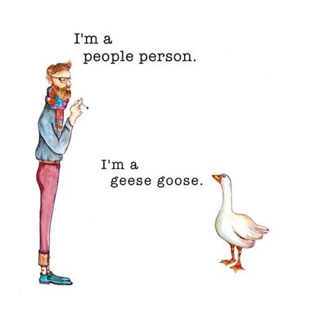 Silly Goose Painting Funny Goose Print People Person Art Geese Goose