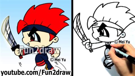 How To Draw A Cartoon Ninja Learn To Draw Draw People Fun2draw