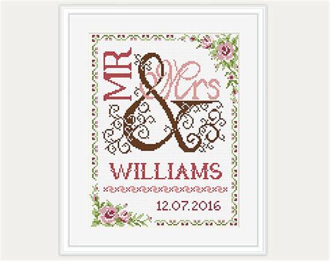 Choose from annie's wide range of counted cross stitch patterns to find a project perfect for your home décor, gift giving, or other creative use. Wedding Cross Stitch Pattern Gift for couple Mr & Mrs