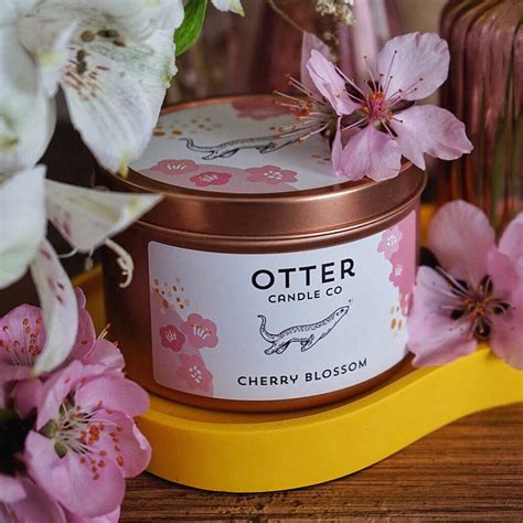 Cherry Bossom Soy Wax Candle By Otter Candle Co