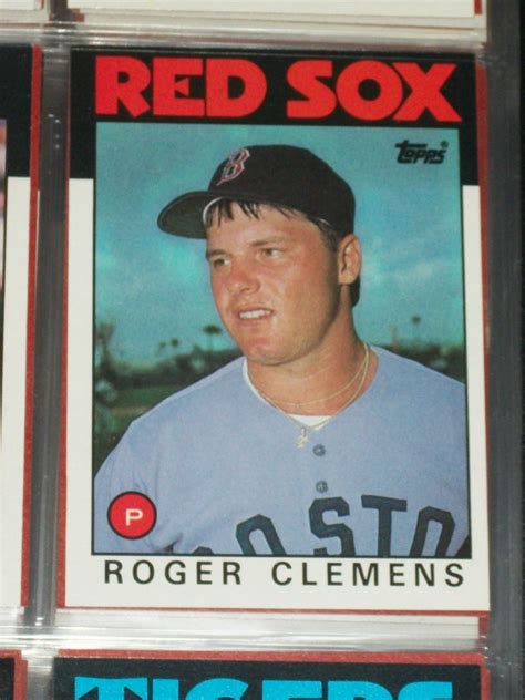 The topps company has created a number of different baseball card products during its existence. Roger Clemens 1986 Topps Baseball Card