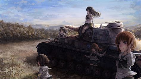 Wallpaper Anime Girls Vehicle Weapon Tank Military Girls Und