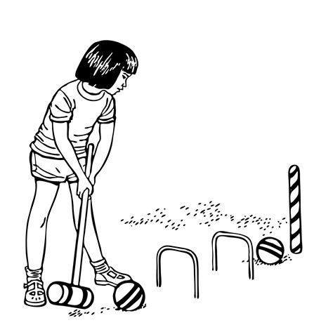 Child Playing Croquet Clipart Free Stock Photo Public Domain Pictures