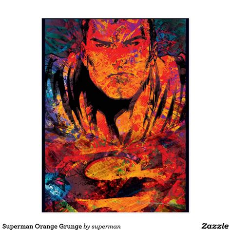 Superman Orange Grunge Postcard | Zazzle.com | Grunge poster, Orange grunge, Grunge