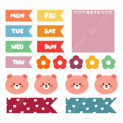 Cute Sticker Set Vector Png Images Cute Planner Sticker Set Planner