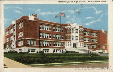 Roosevelt Junior High School Cedar Rapids Ia Postcard