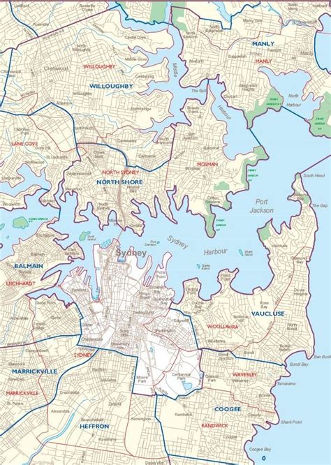 Sydney Suburbs Map Sydney Map Australia Vacation New South Wales
