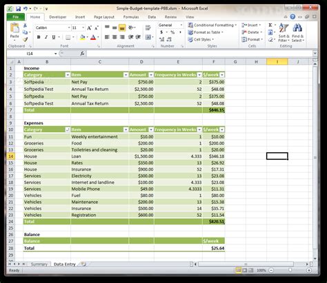 Simple Business Expense Spreadsheet — Db