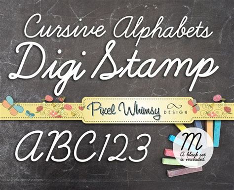 Digital Stamp Cursive Handwriting By Pixelwhimsydesign On Etsy 400