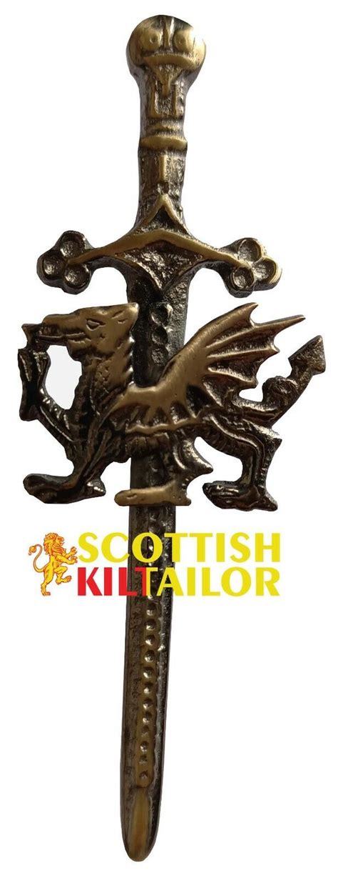 Scottish Welsh Dragon Kilt Belt Buckle Kilt Pin Fly Plaid Brooch