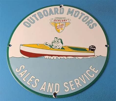 Vintage Mercury Outboards Porcelain Marine Boat Gasoline Motors Sales