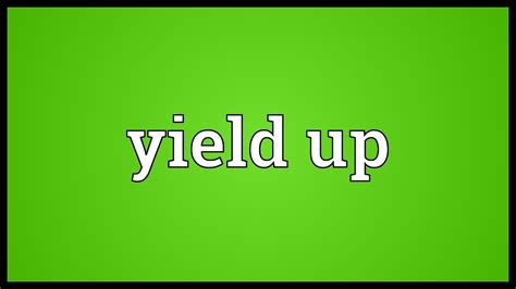 Bond yield is the amount of return an investor will realize on a bond, calculated by dividing its face value by the amount of interest it pays. Yield up Meaning - YouTube