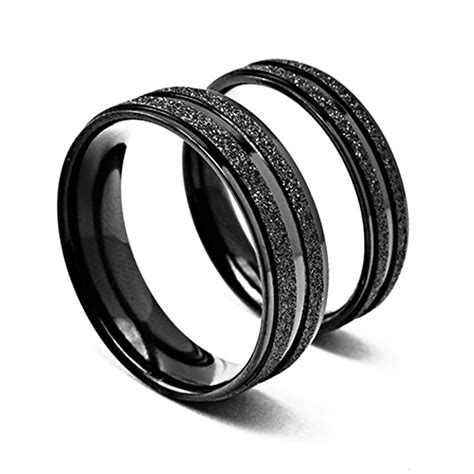 Titanium Black Ring For Couples Dull Polish Craft Simple And Fashion