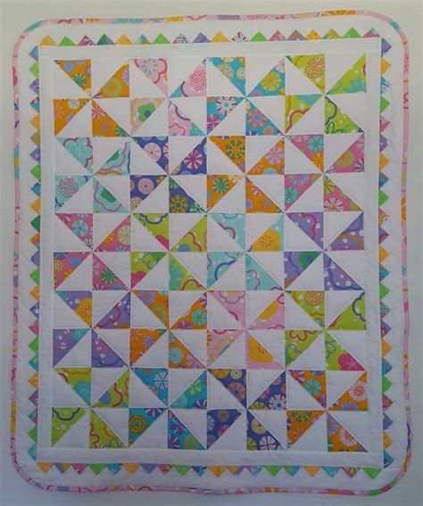 Handmade Multi Colored Pinwheel Baby Quilt Prairie Point Etsy