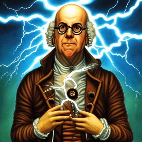 Electro Punk Graphic Benjamin Franklin · Creative Fabrica