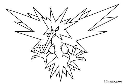 Coloriage pokemon legendaire raikou inspiration 31 dessins. Coloriage Électhor Pokemon à imprimer et colorier