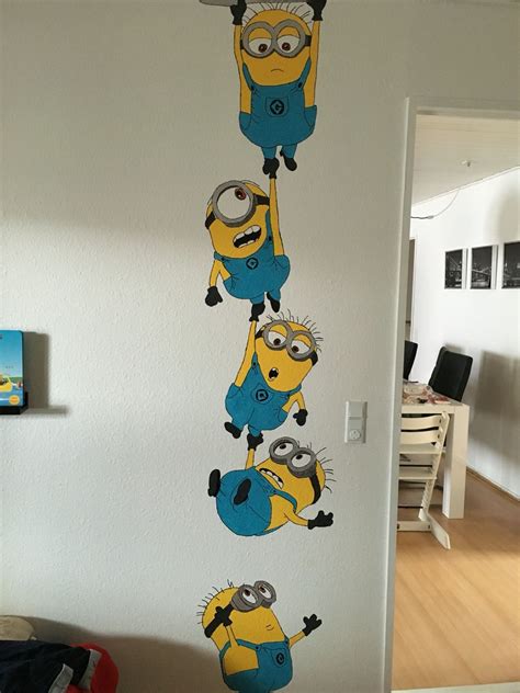 Minion Paint On The Wall Wall Art Diy Paint Creative Wall Painting