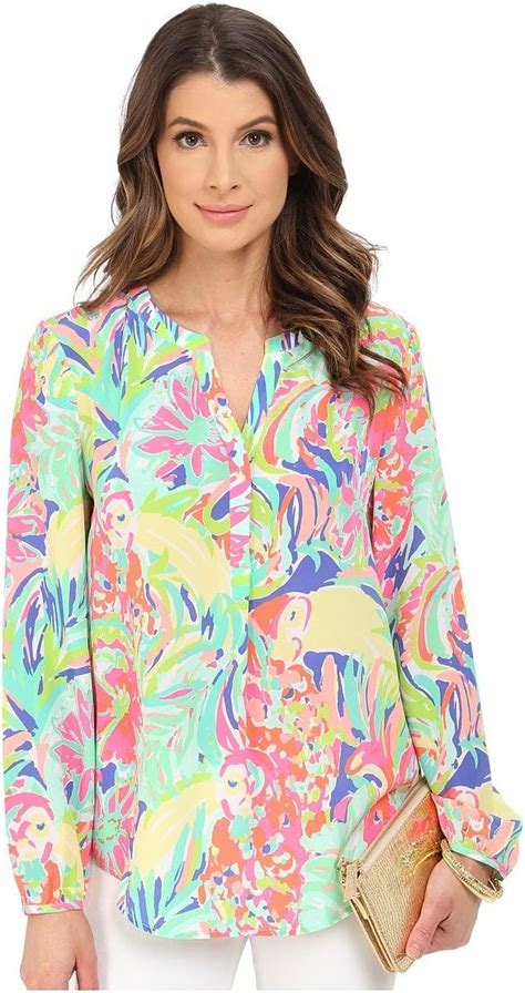 Lilly Pulitzer Womens 20413 Stacey Top Longsleeve Blouse Xx Small