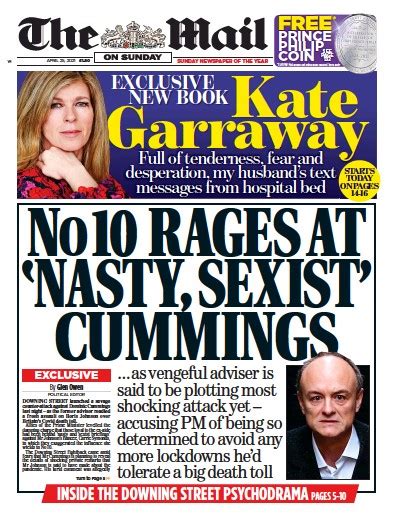 The Mail On Sunday Uk Front Page For 25 April 2021 Paperboy Online